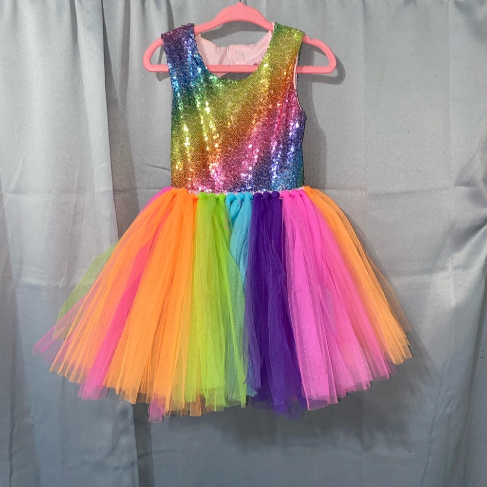 Rainbow tutu birthday dress